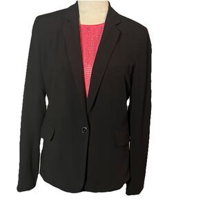 Bershka Women’s Classic Fitted Career Black Blazer Single Button Lined Large